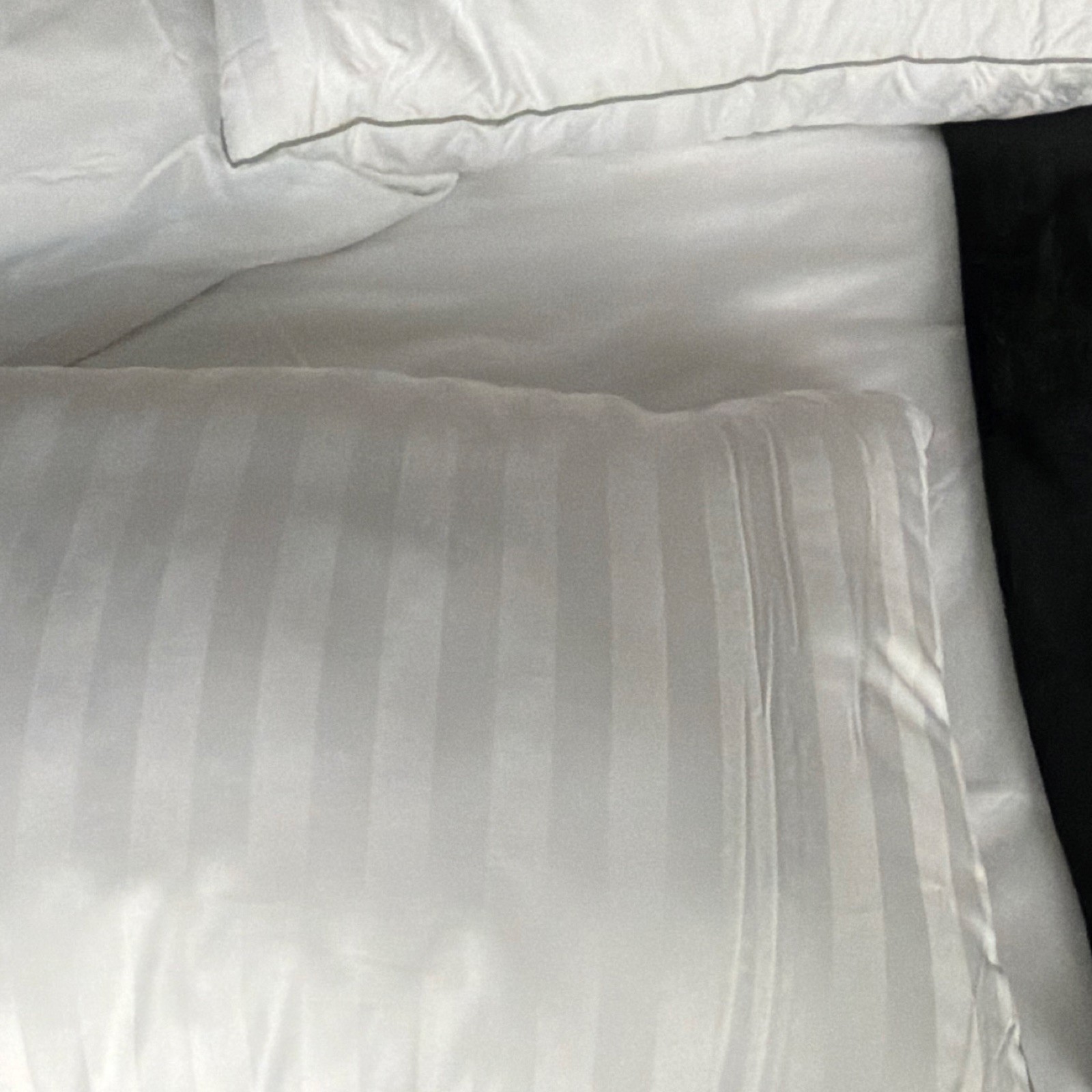 Hotel Grand Standard Bed Pillow, White Striped, Rectangular
