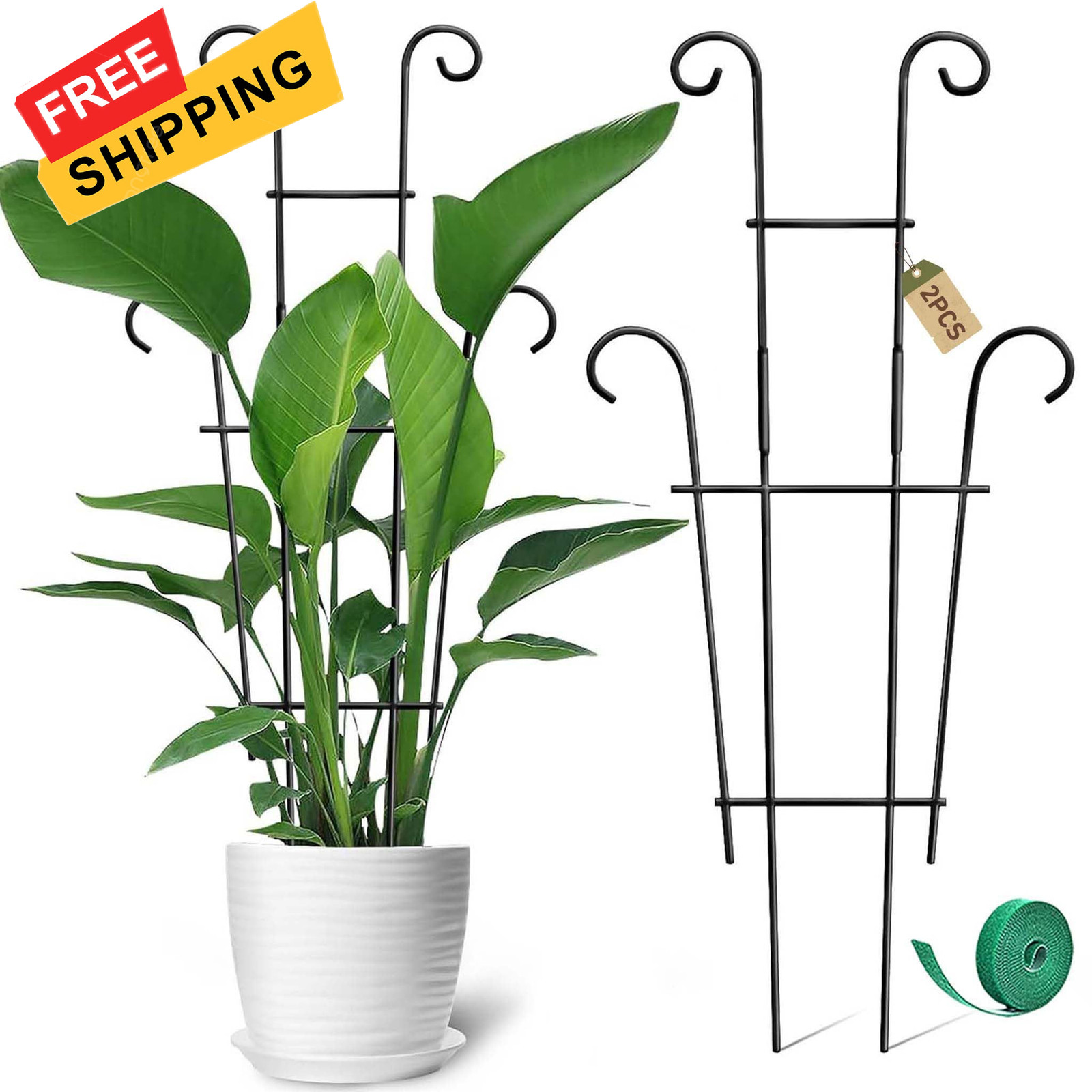 Coomin 23in Taller Plant Trellis for Climbing Plants 23in/2p standard, black