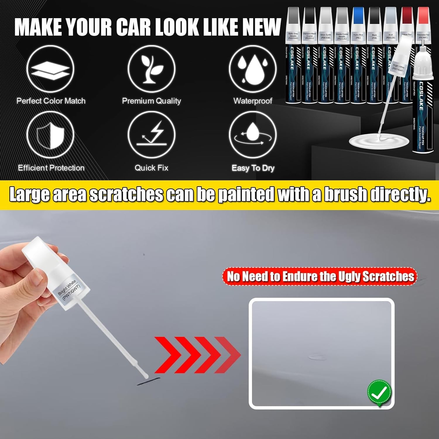 Car Touch Up Paint(Deep Cherry Red Crystal Pearl(PRP/JRP)) for Jeep, Car Paint S