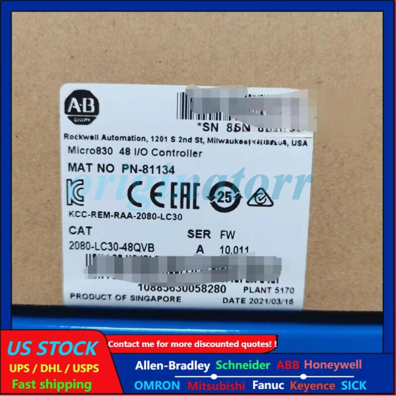 2080-LC30-48QVB AB Micro830 48 I/O  Controller   US Free Tax