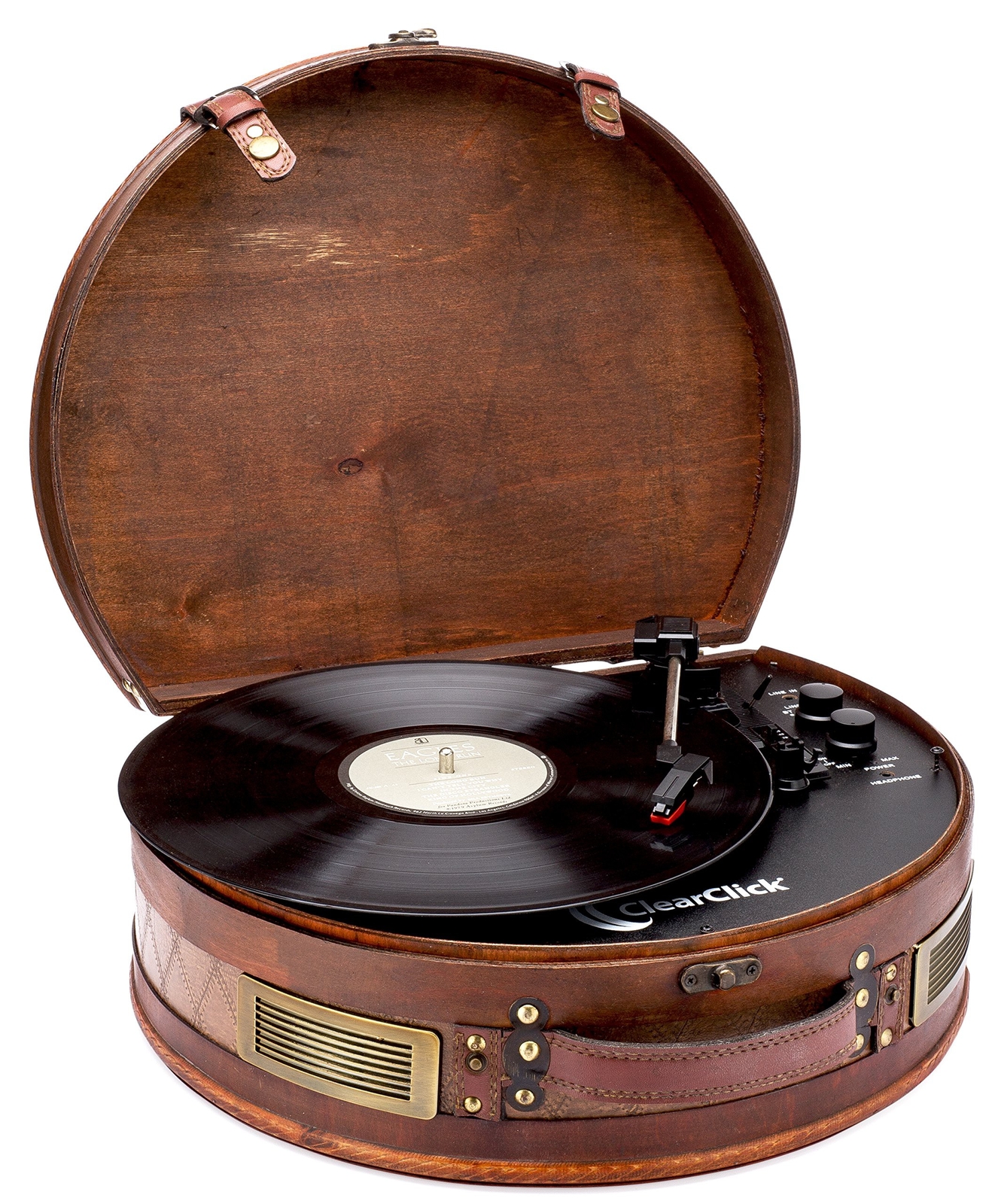 ClearClick Vintage Suitcase Turntable with Bluetooth & USB Classic Wooden Style