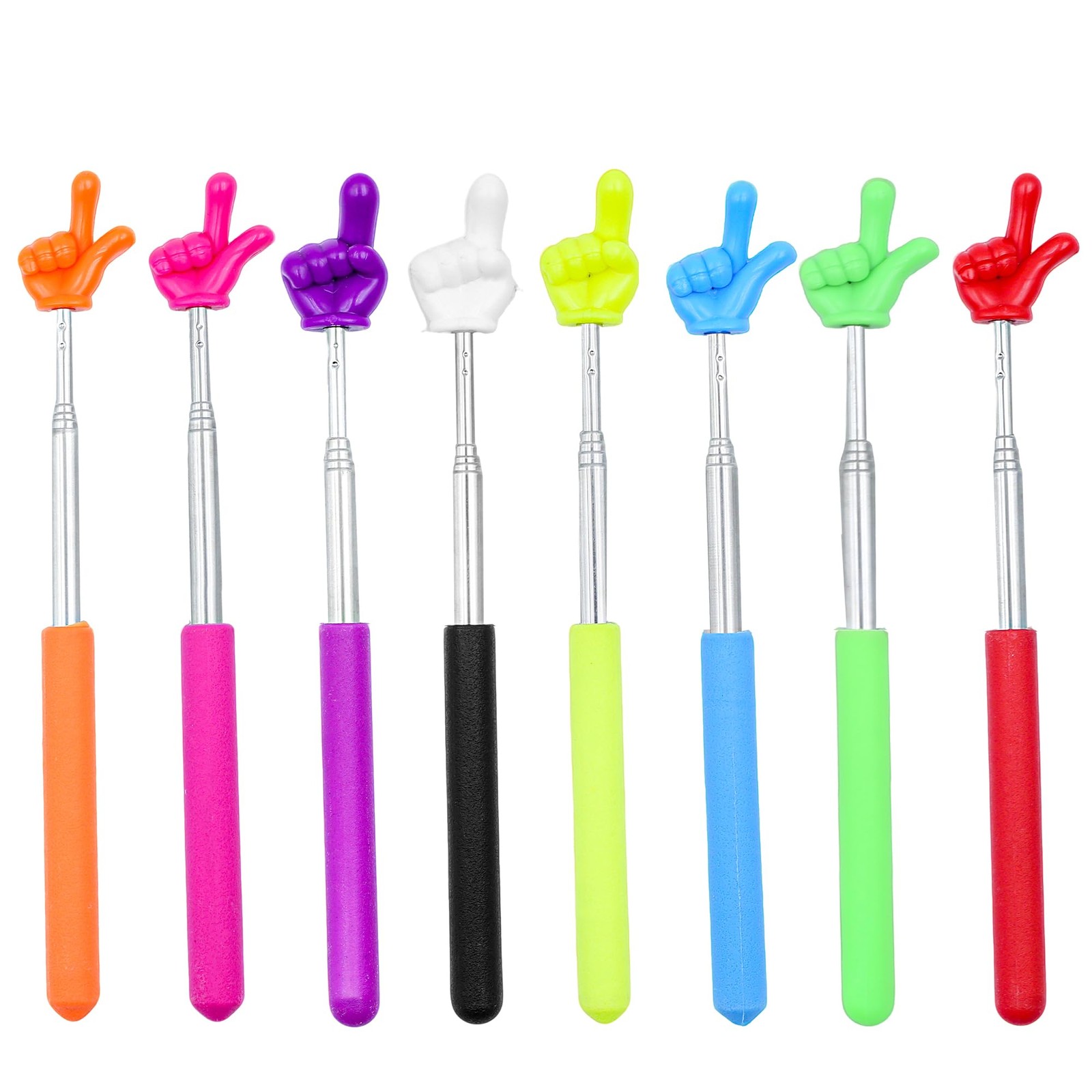 8Pcs Telescopic Teachers Pointer, Mini Pointer Retractable, Multi-colors