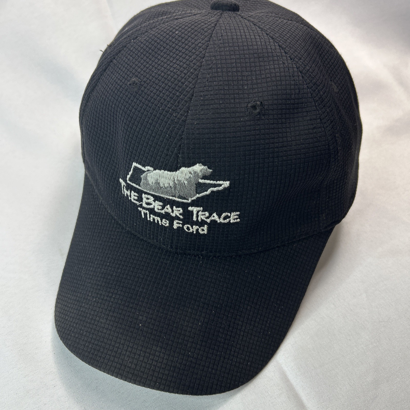 VTG Bear Trace Tims Ford Hat Cap Black Strap Back Golf Lightweight Breathable