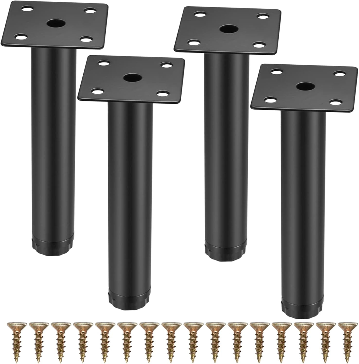 4 Pcs Furniture Legs, Metal Cabinet Legs, 6 inches/15 cm Adjustable Furniture