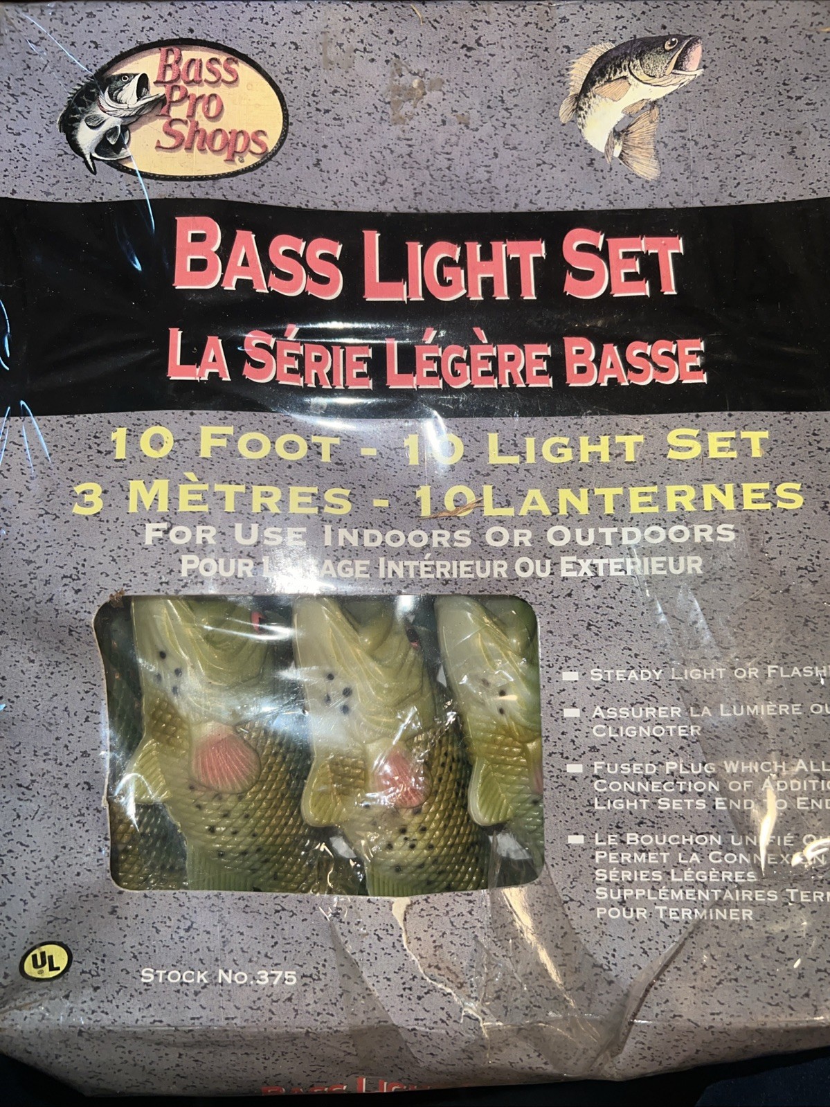 10 Bass Light Set String Outdoors/Indoors Patio Fishing Motorhome Mancave