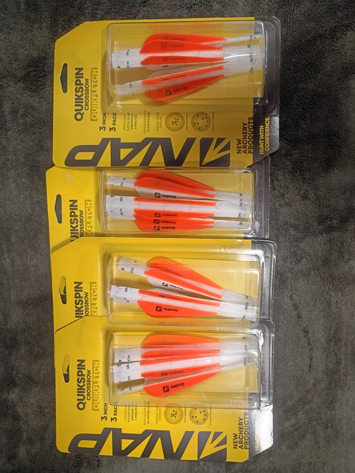 Nap Quickfletch  Quickspin Crossbow Fletching 4 Packs Of 3