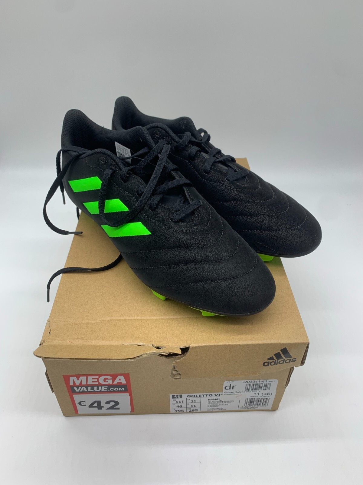 Adidas Goletto V111 Firm Ground Football  Black HP6461 Mens Size UK 11.5 NEW