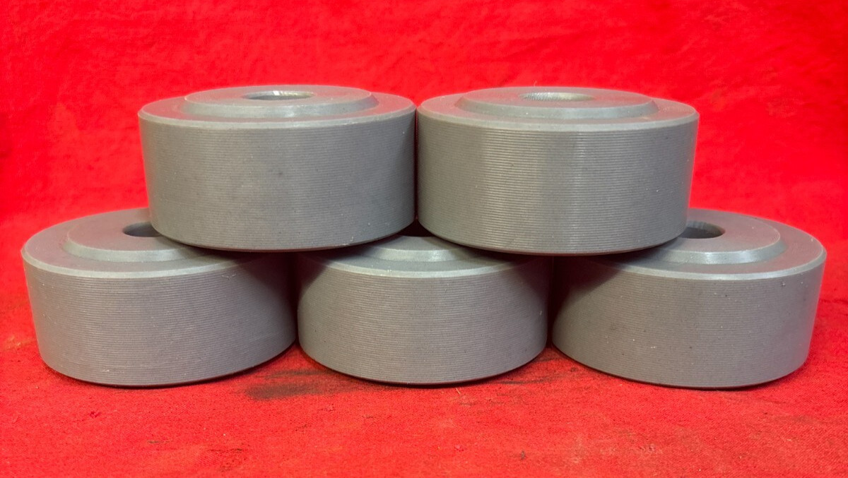 GREY WHEELS **LOT OF 5** 3" OD 1-1/2" TREAD WIDTH 3/4" BORE