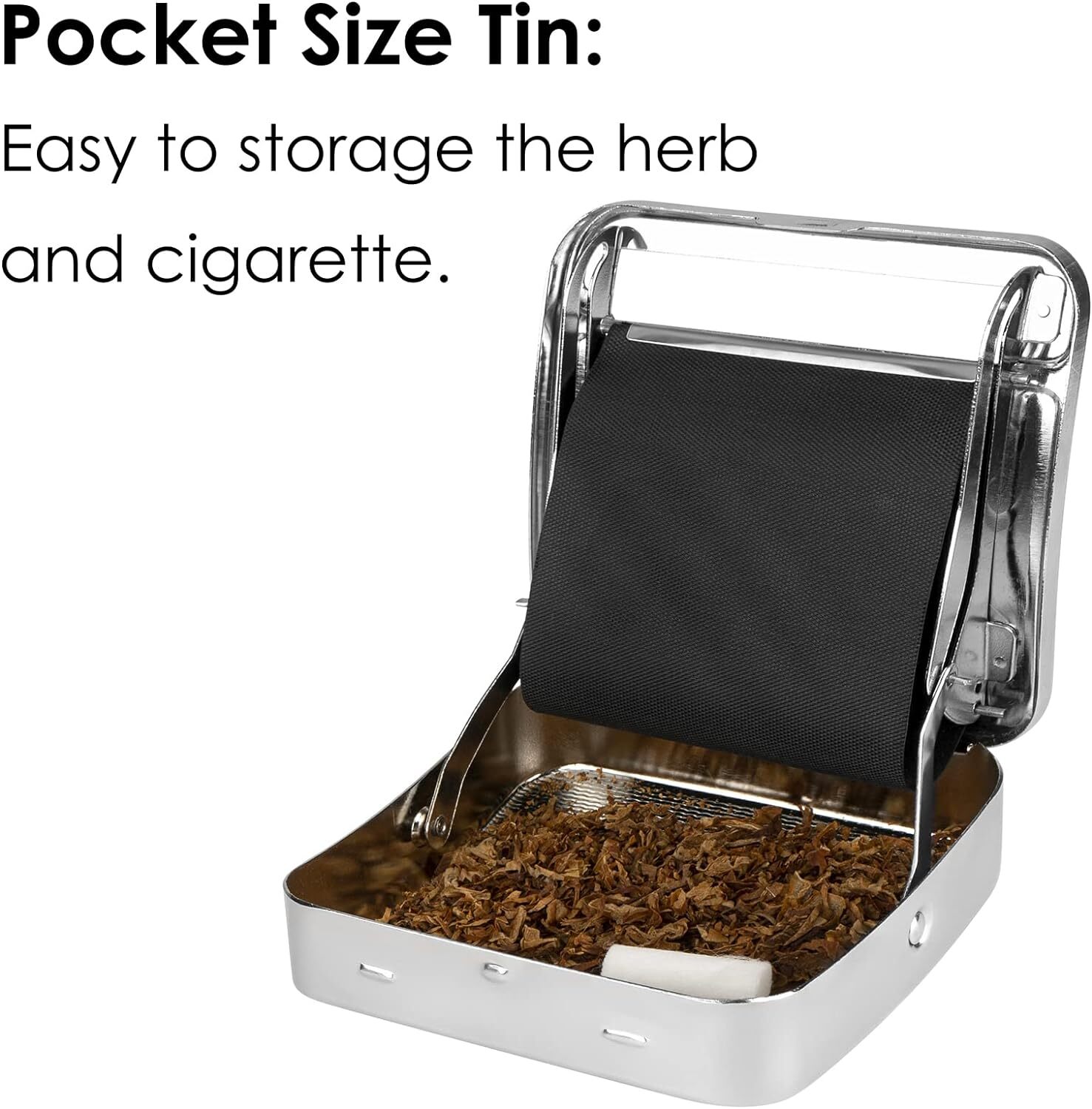 SILVER AUTOMATIC ROLLING Machine Tin Box Metal Roll Cigarette Tobacco Roller HO
