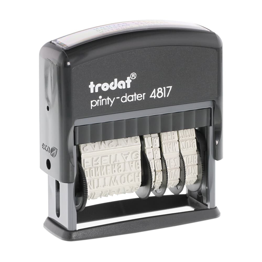 TRODAT 4817 SELF INK DIAL A PHRASE DATE STAMP MULTI WORD PAID RECEIVED ENTERED