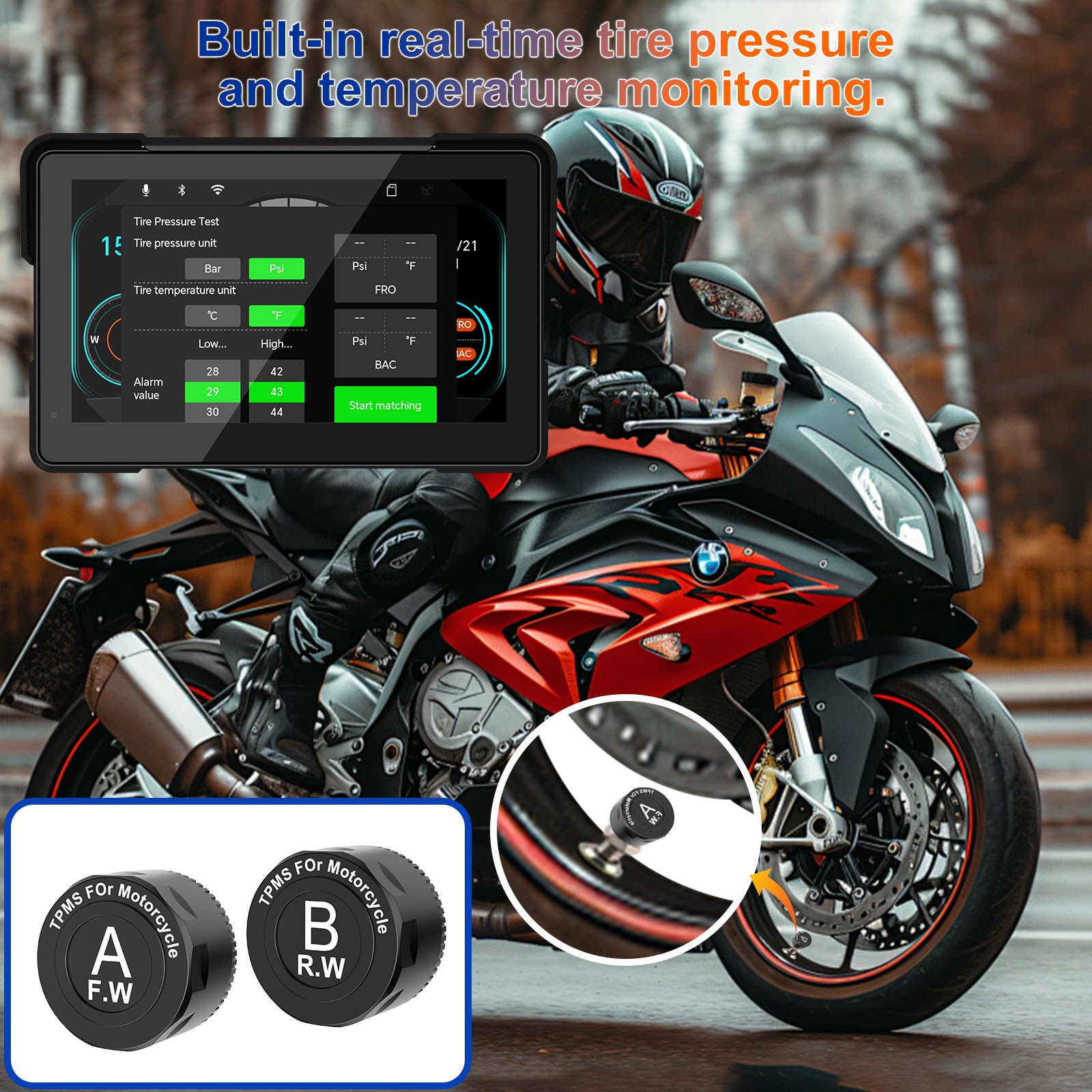 2026 Motorcycle CarPlay 7" Waterproof GPS Disp for Motorbike, Wireless CarPlay