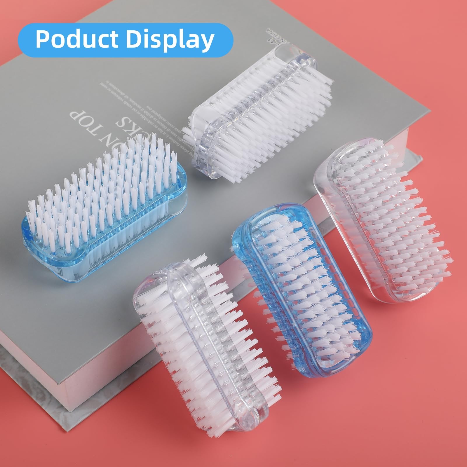 5 Pack Nail Brush for Cleaning Fingernails Two Sided Hand Fingernail Scrub B...