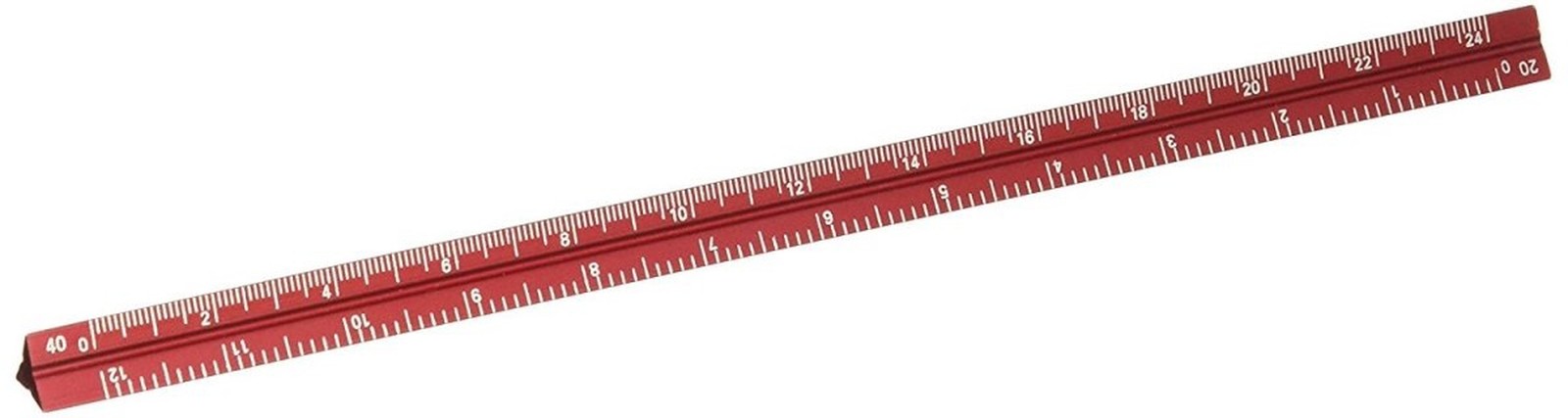 Alumicolor 3000 Series 6-Inch Red Mini Aluminum Triangular Engineer Scale (32...