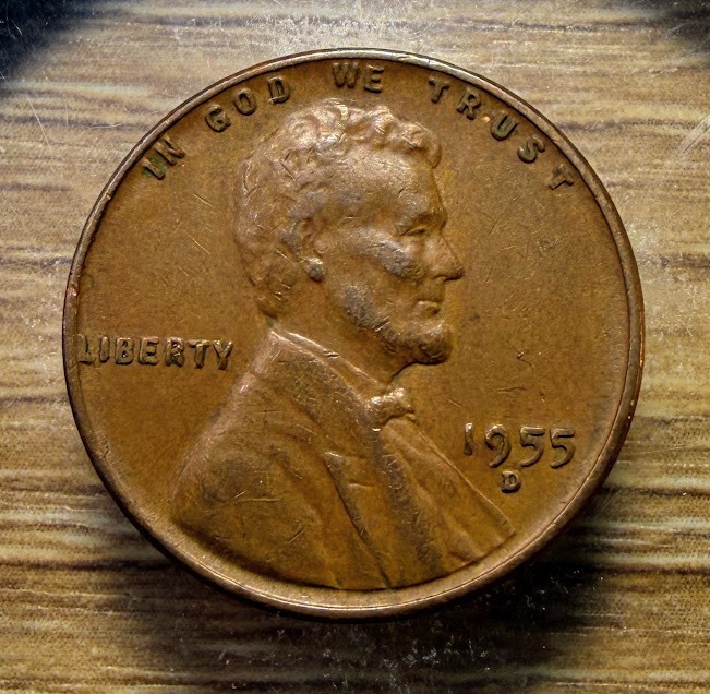 1955-D Lincoln Wheat Cent - Actual Coin Shown - Free Shipping & Tracking INV#448