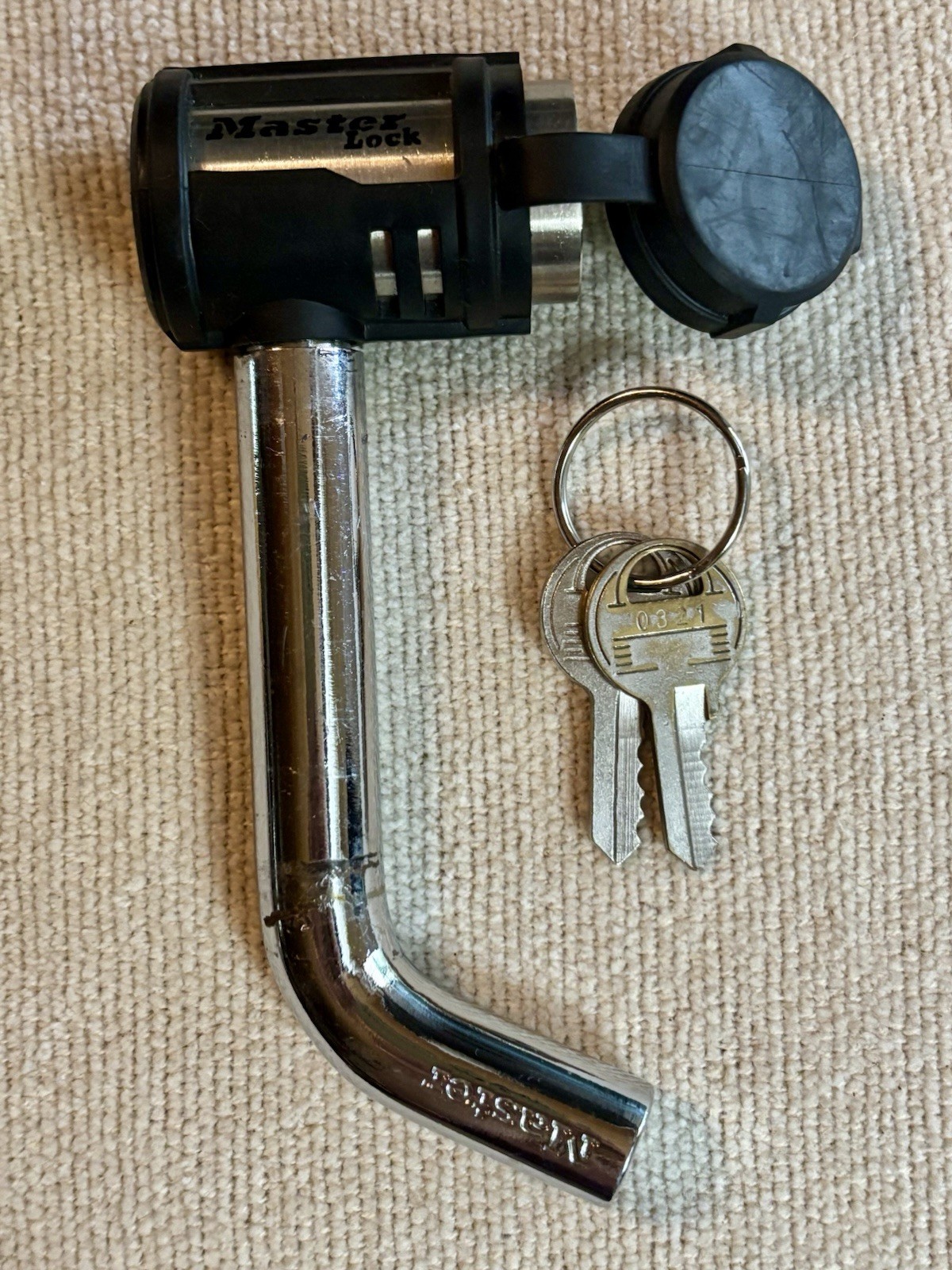 Master Lockable Lock Swivel Head Trailer Hitch Pin 5.5 Inches 2 Keys Heavy Duty