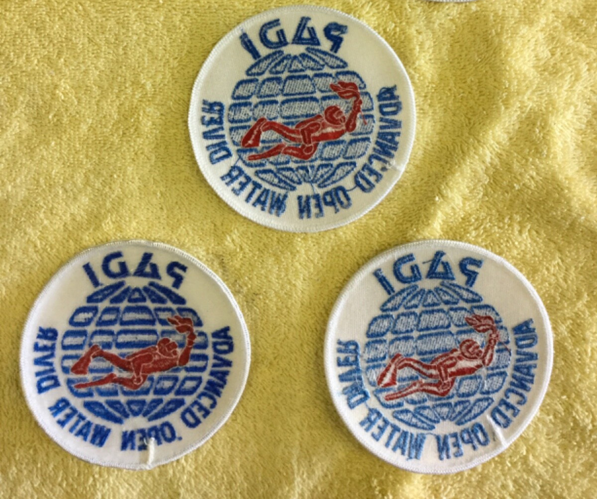 PADI ADVANCED OPEN WATER DIVER SCUBA PATCH - 3 TOTAL PATCHES - PICTURED