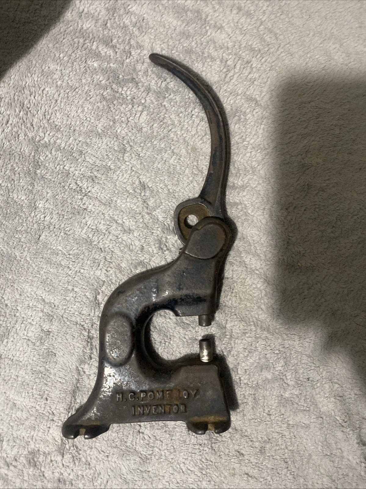 Vintage cast iron grommet/rivet macine by Rex