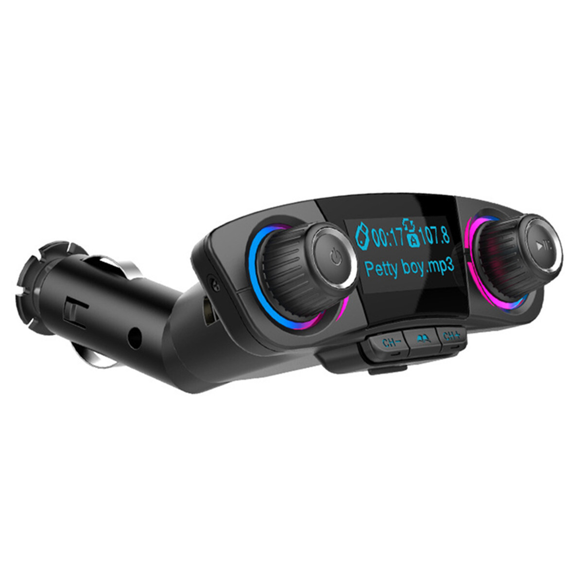 Wireless Bluetooth FM Transmitter Radio USB Car Charger Adapter 1.3in Screen