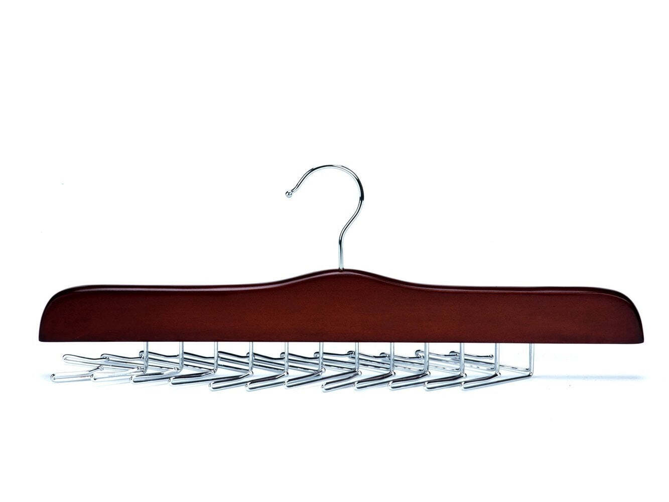 Wooden Tie Hanger - Walnut & Chrome
