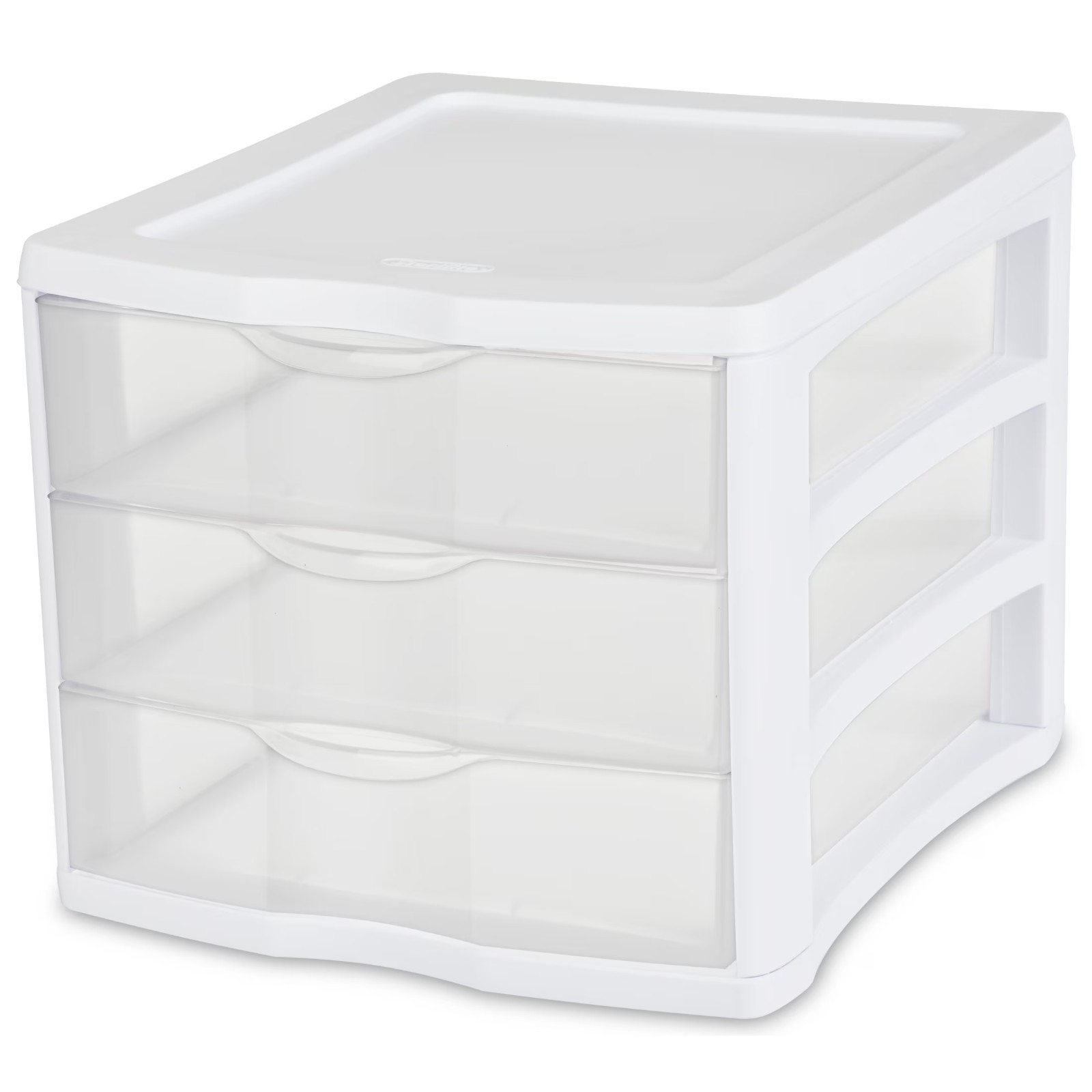 Sterilite 3Drawer Unit Clear Plastic Countertop or Desktop Storage Drawer White