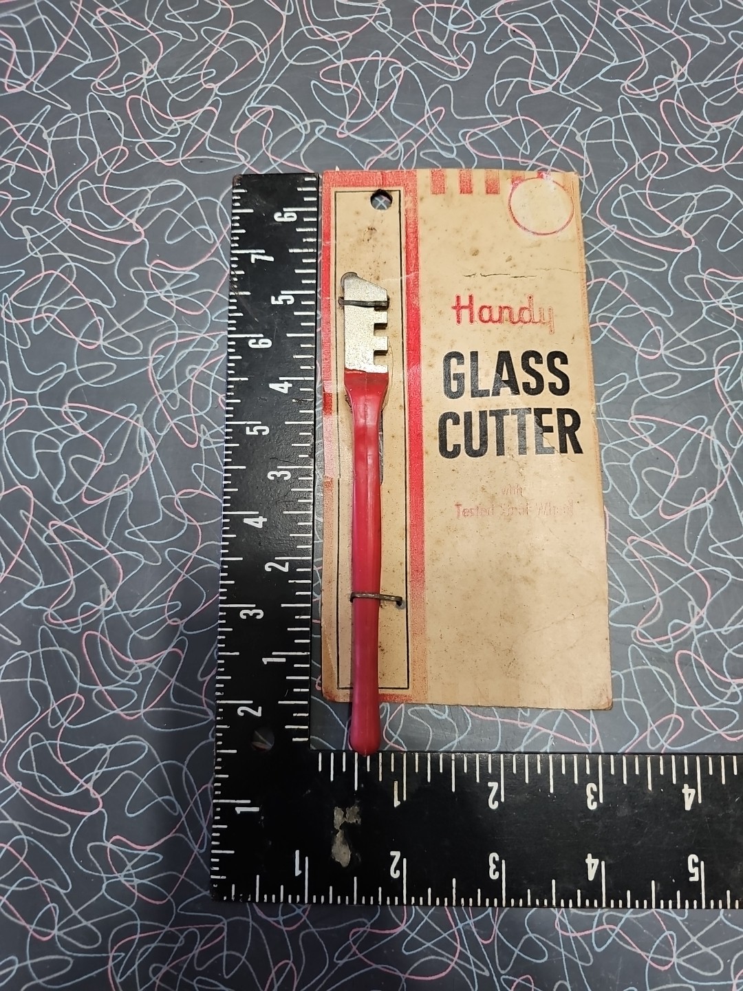 NOS Vintage Red Handy 5" Glass Cutter Made In Germany