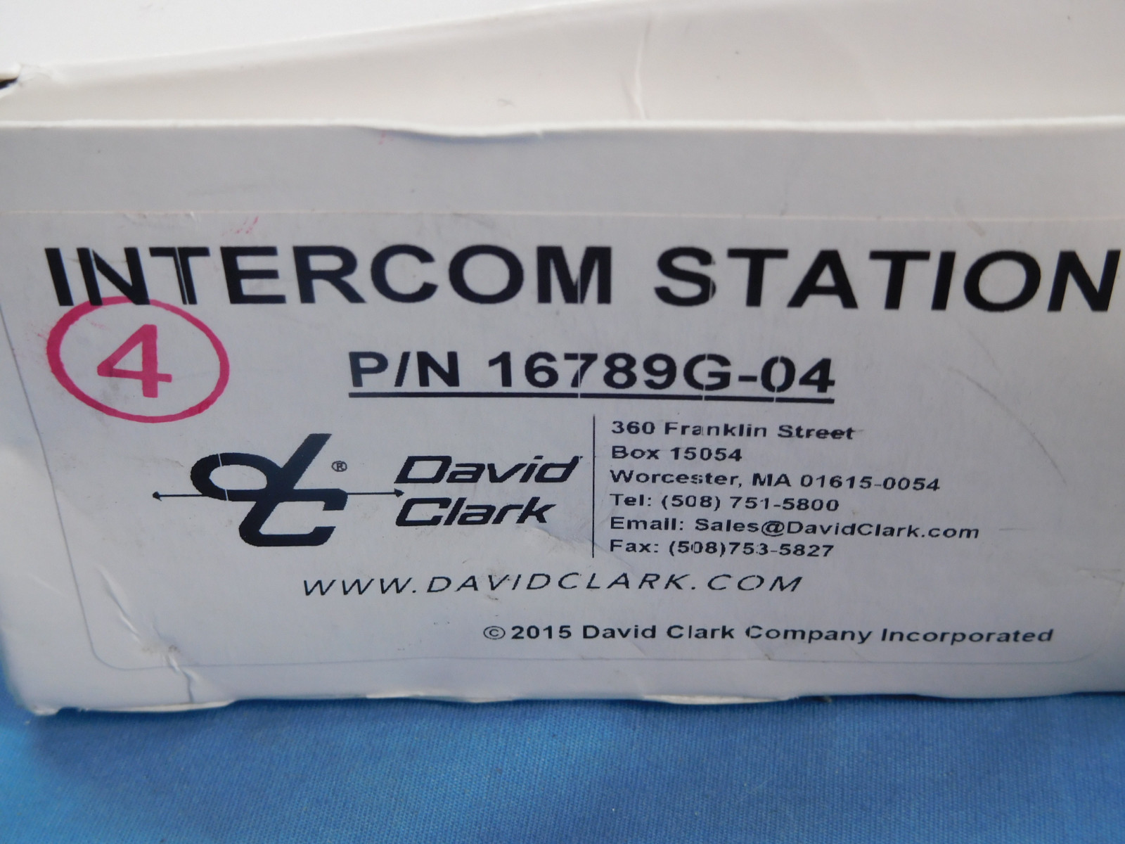 David Clark 16789G-04 Intercom Station Headset Voume Control NEW