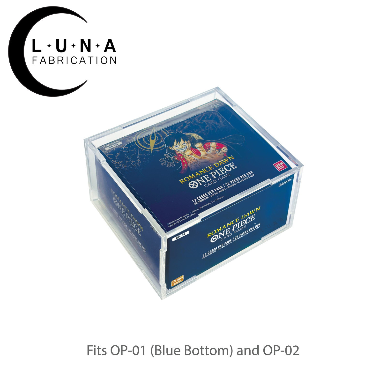 Acrylic Display Case for One Piece OP-01(Blue Bottom) / OP-02 Booster box