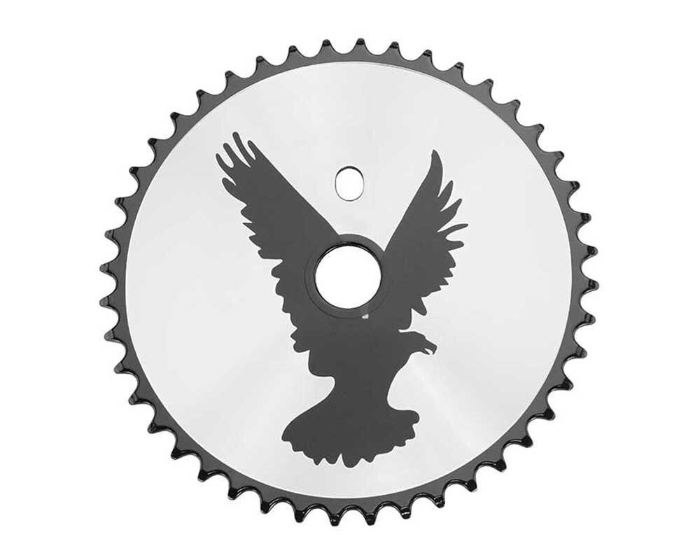 Steel Chainring Eagle 1/2 X 1/8 44t Chrome/Black.