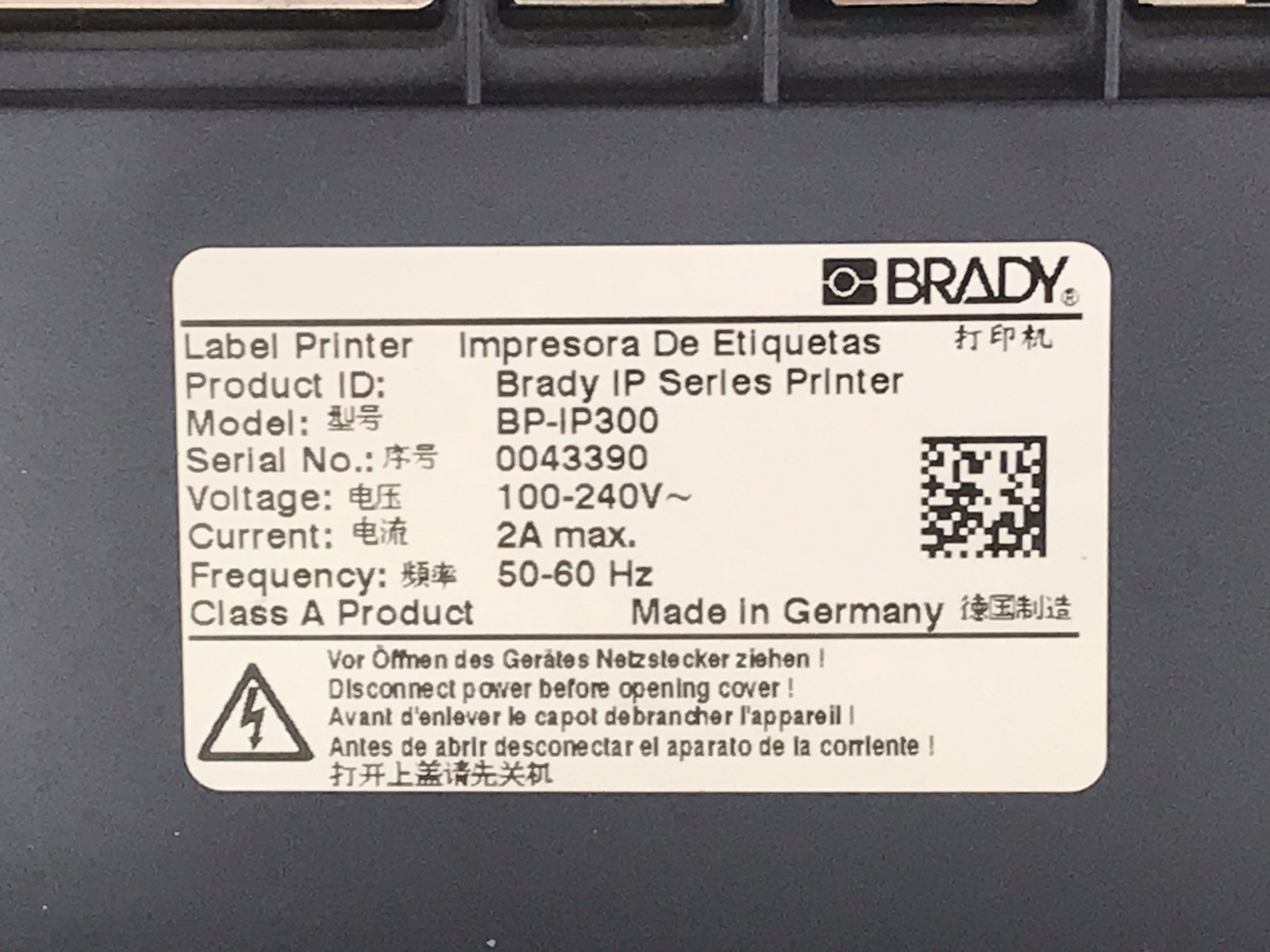 Brady BP-IP300 Thermal Label Printer IP Series
