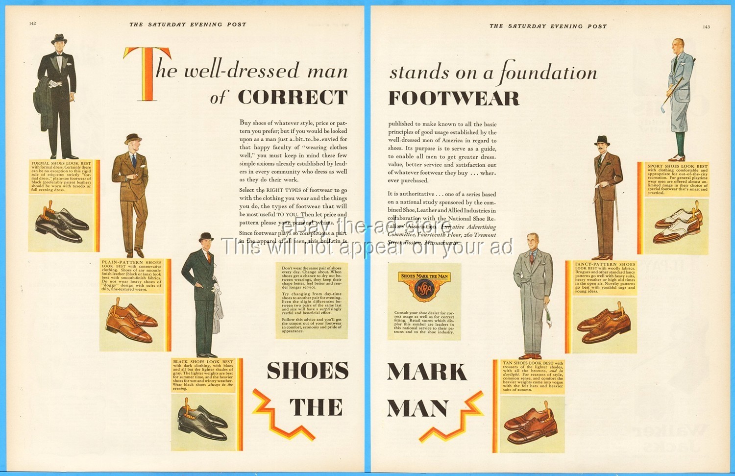 1928 Shoes Mark The Man Ad Vintage 20s Footwear Style Well Dressed Man Fashion
