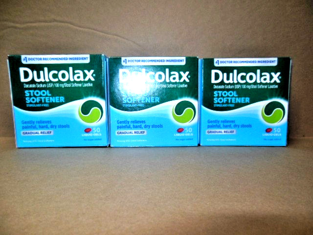 (3)Dulcolax Stool Softener Gradual Relief 150 Liquid Gels Total EXP 1/2028