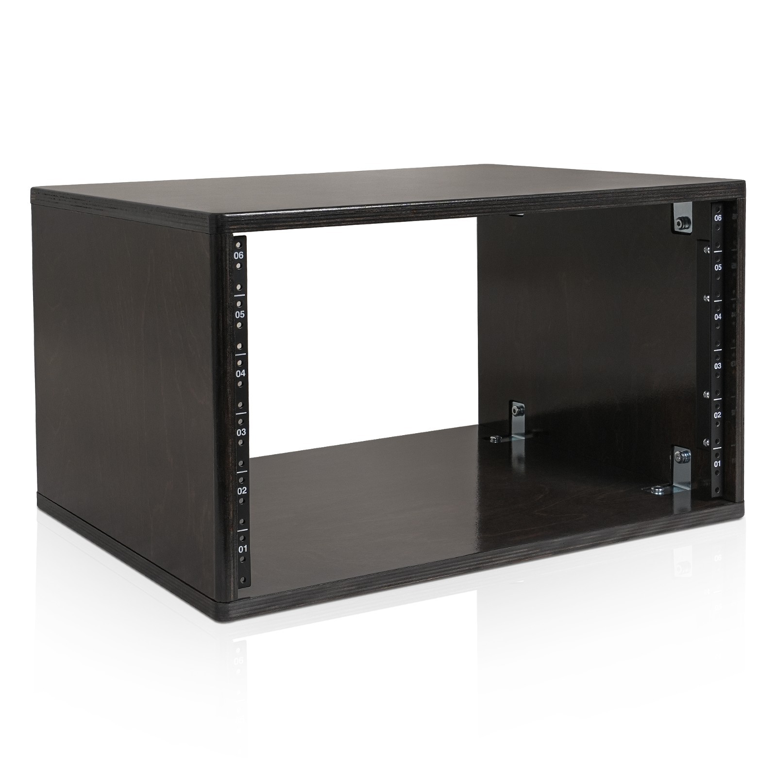 Sound Town DIY 6U Studio Rack Baltic 15mm Birch Plywood Black Espresso SDRK-Y6D