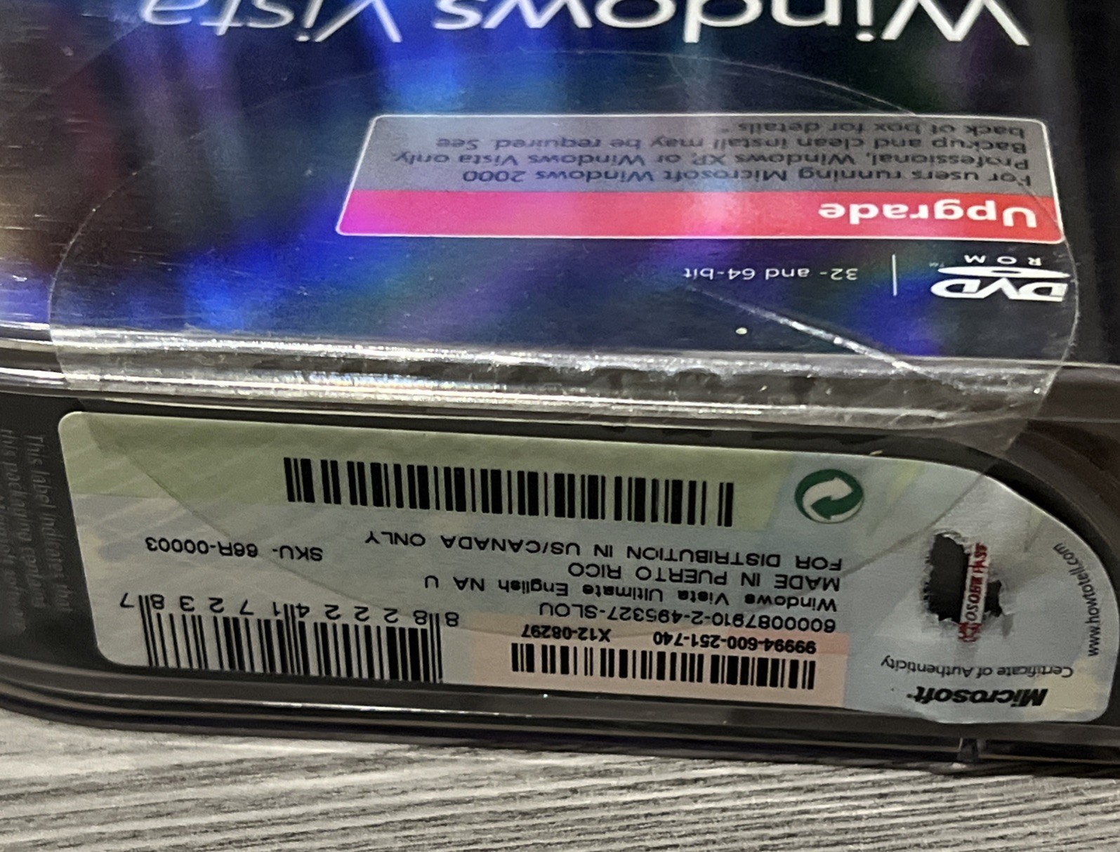 MS Windows Vista Ultimate Upgrade 32 & 64 Bit Genuine Retail Version 2-Discs