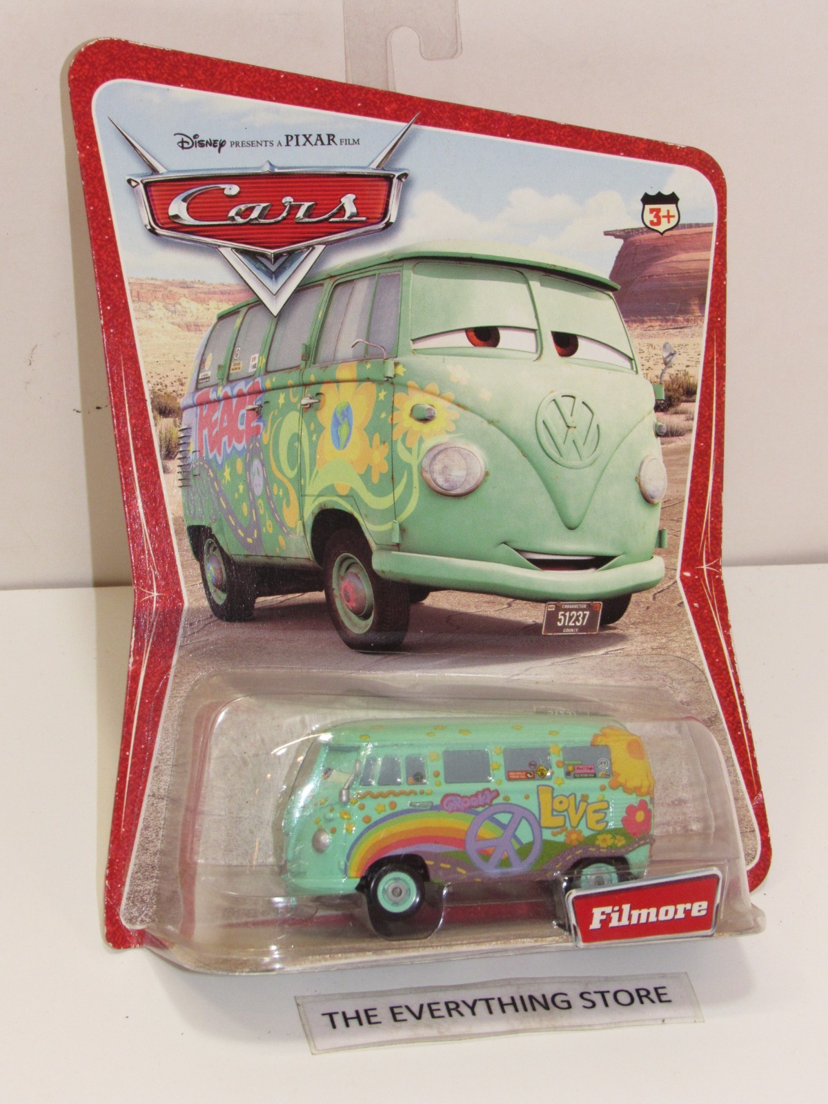 DISNEY PIXAR FILMORE VW BUS DESERT CARD 12 CARS ON BACK NEW FREE SHIP