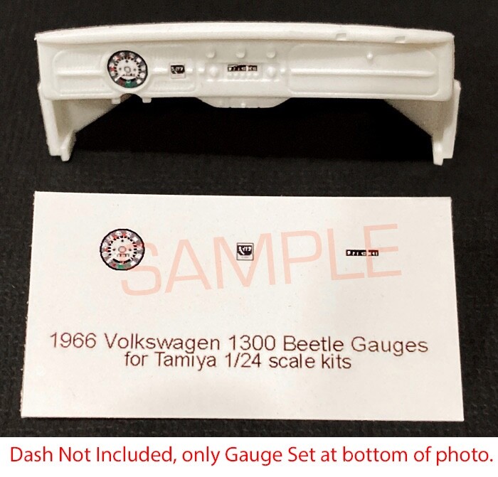 1966 VOLKSWAGEN BEETLE GAUGE FACES for 1/24 TAMIYA VW kits — PLEASE READ DESC