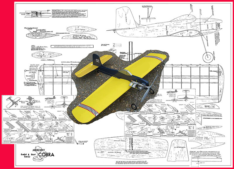 Model Airplane Plans (UC): Mercury COBRA 40" Wingspan for .29-.35 Engines