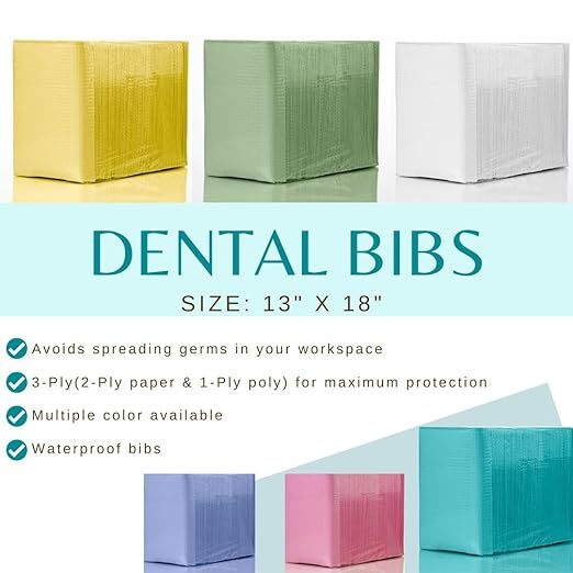 BRITEDENT 13" X 18" Patient Towels - Bibs- Napkins 3 PLY