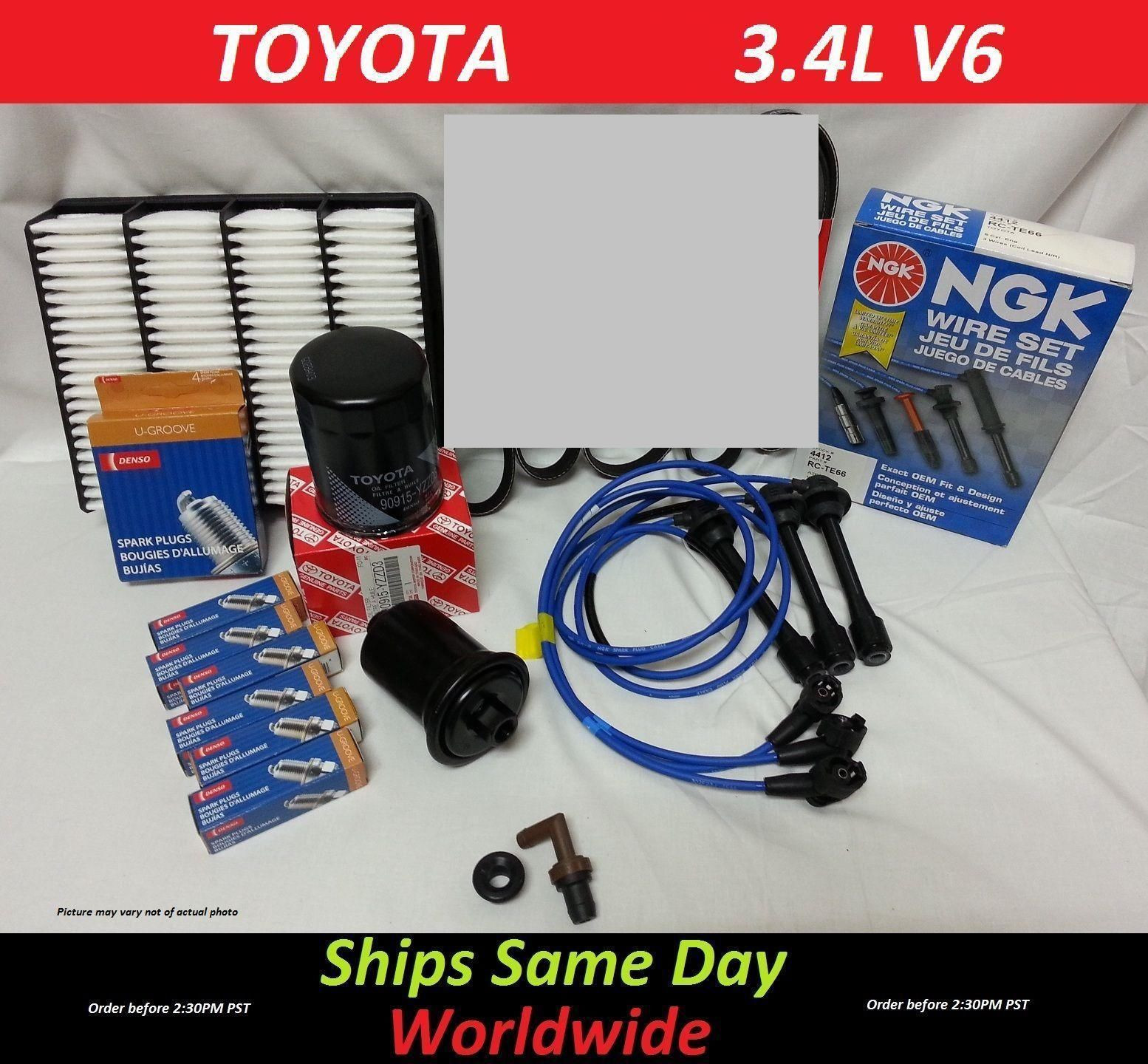 NGK Wire Set-Spark Plugs-Air-Fuel-Oil-Kit 98 for Toyota 4runner Tacoma V6 3.4L