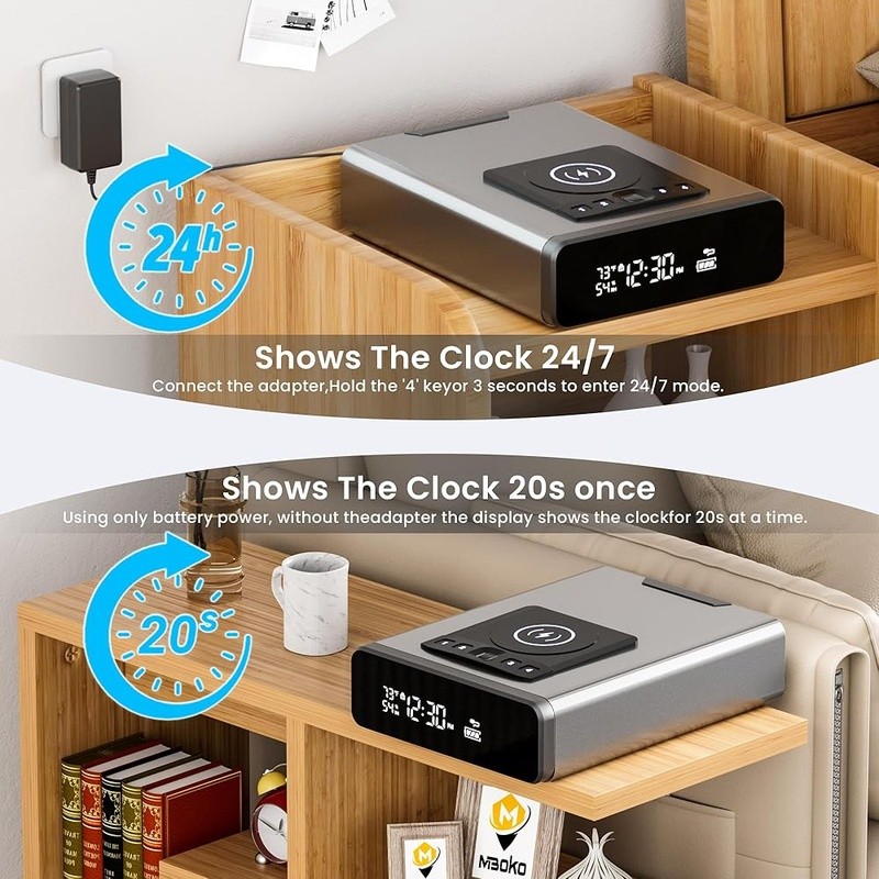Biometric Gun Safe Wireless Charging LED Display Quick Access Touchscreen Keypad