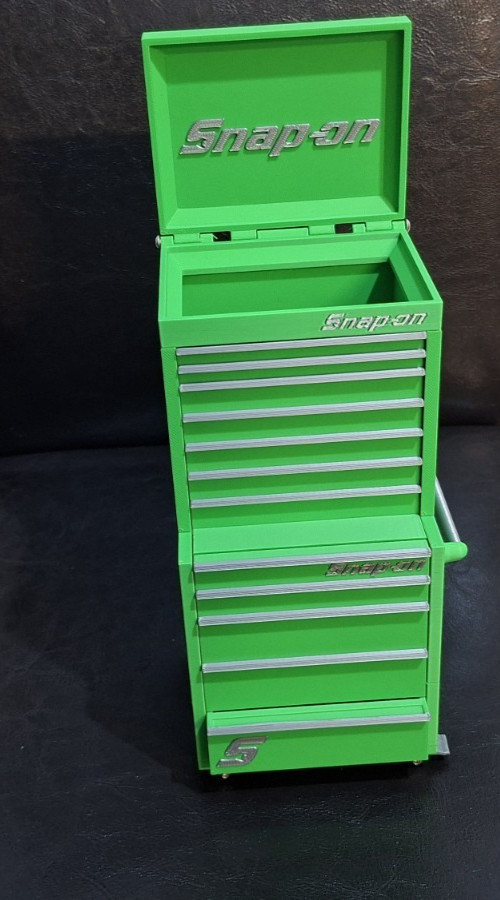 Snap-On High Quality 3D Printed Mini Toolbox * Pen Holder etc (Green) (Silver)