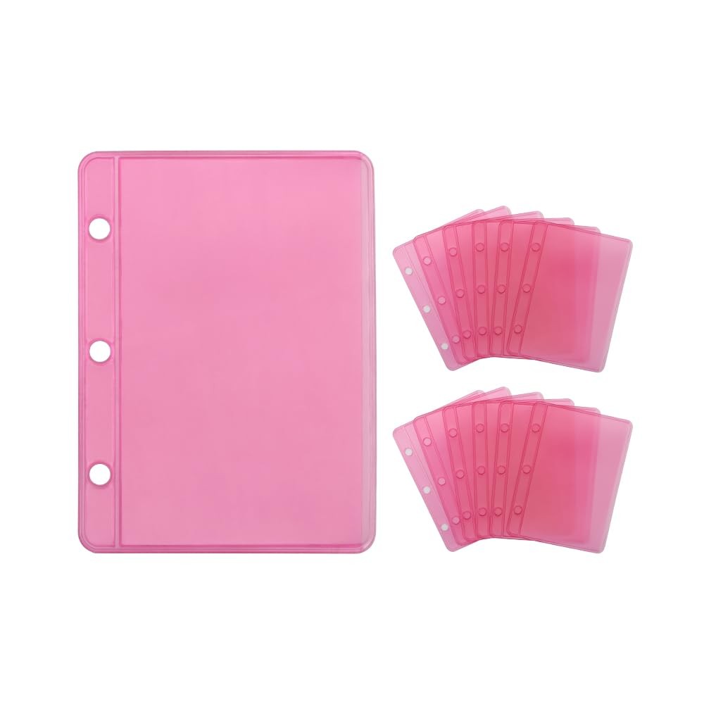NatSumeBasics 12 Pink Mini Binder Pockets Zipless A9 Cash Budget