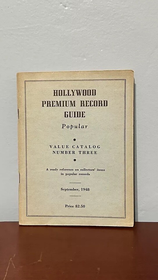 Hollywood Premium Record Guide Catalog No. 3 Reference Hearne September 1948
