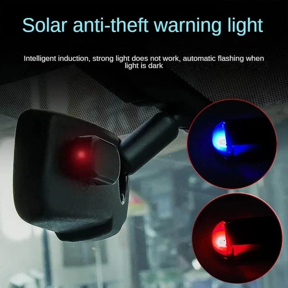 Solar Power Car LED Fake Dummy Alarm Warning Security Anti Theft Flashing Light