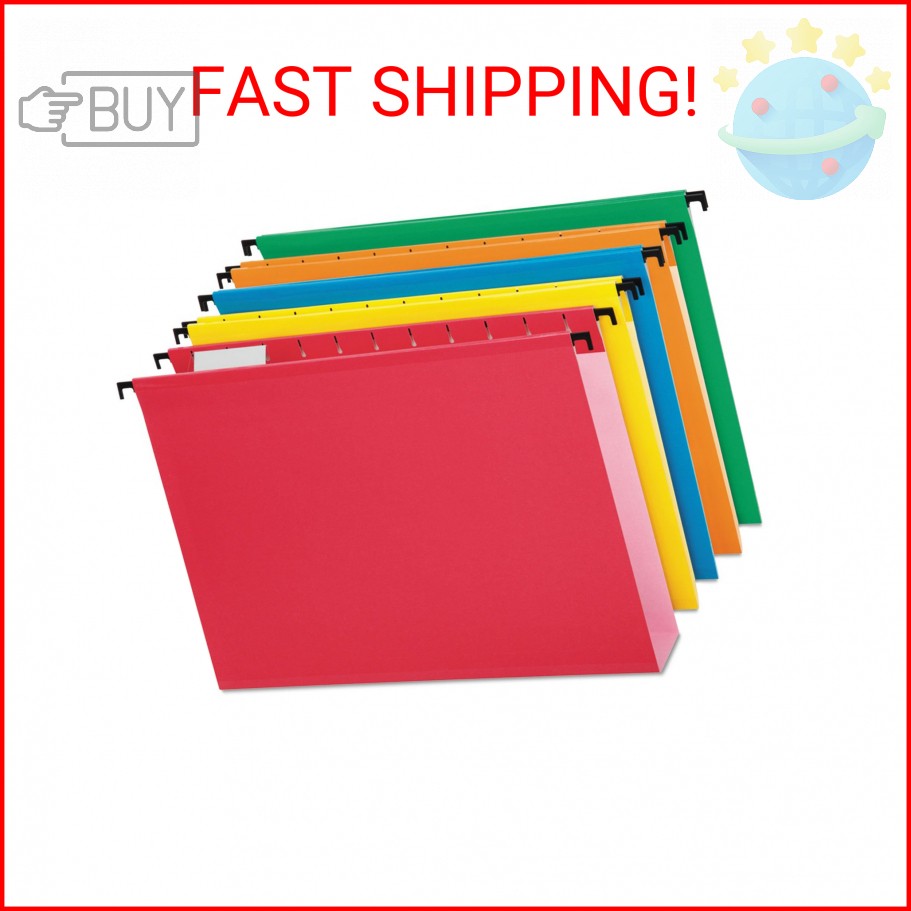 Pendaflex SureHook Extra Capacity Reinforced Hanging Folders, Letter Size, Assor