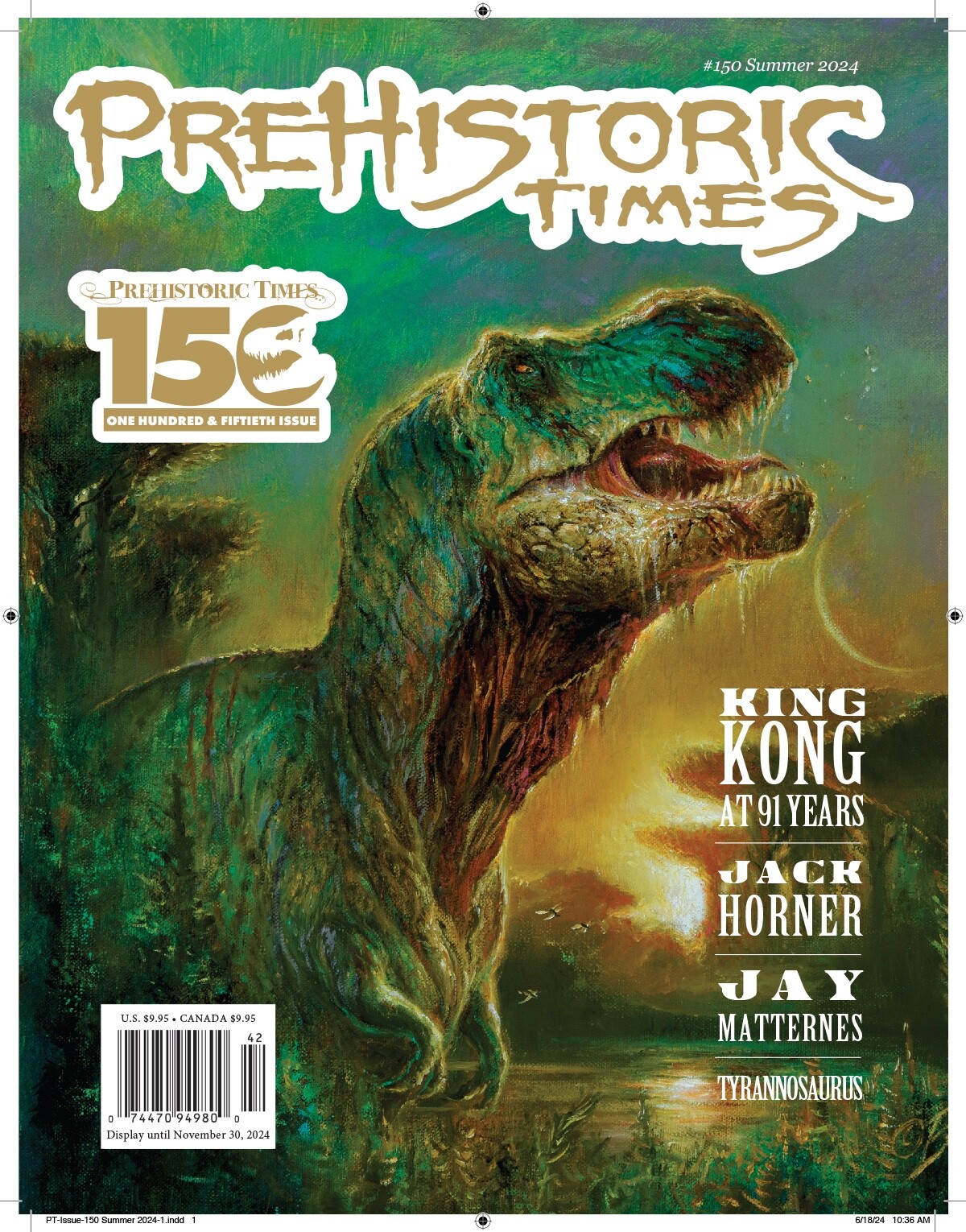 #150 Issue Prehistoric Times dinosaur magazine PT Summer 2024 mint 50% OFF!!!