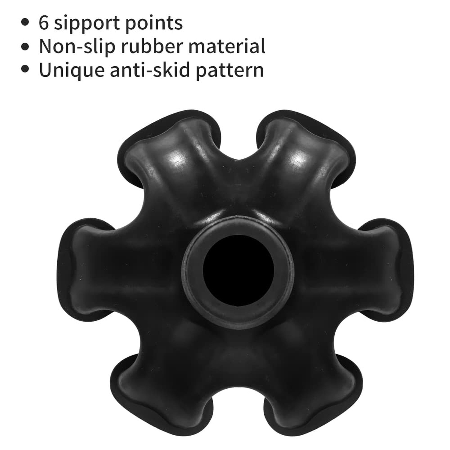 Cane Tip 3/4 inch 6 Support Cane Feet Self Standing Cane Tip, 6 Support Feets...