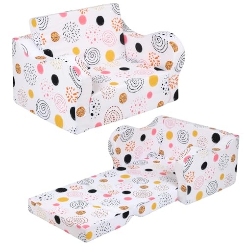 Firework Kids Sofa, 2-in-1 Kids Couch Fold Out, Convertible Festival Firework