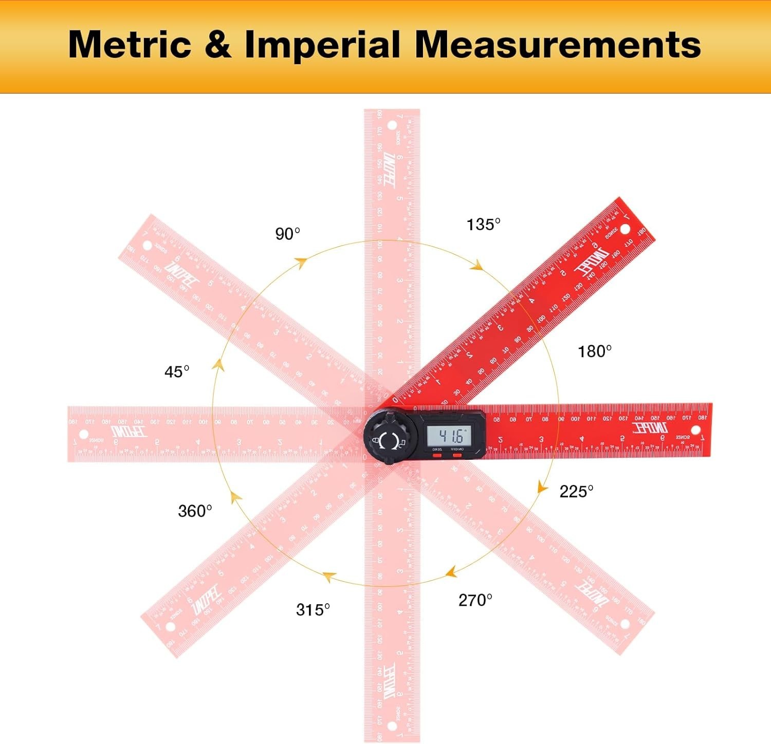 Digital Angle Finder Protractor 7" / 200 mm Angle Measuring Tool w/ LCD Display