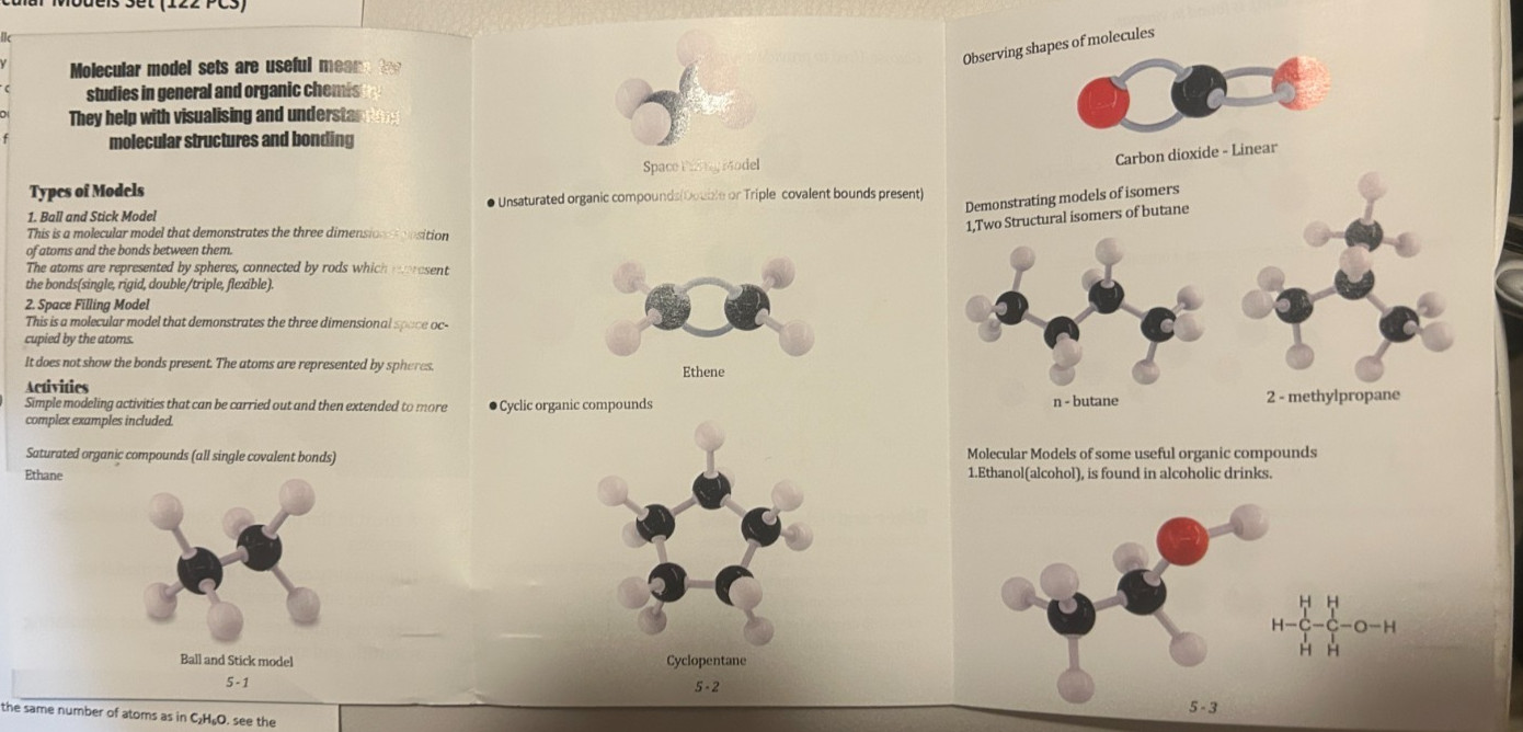 Molecular Modeling Kit-122 pieces-Glucose, etc.-NIB w/instructions