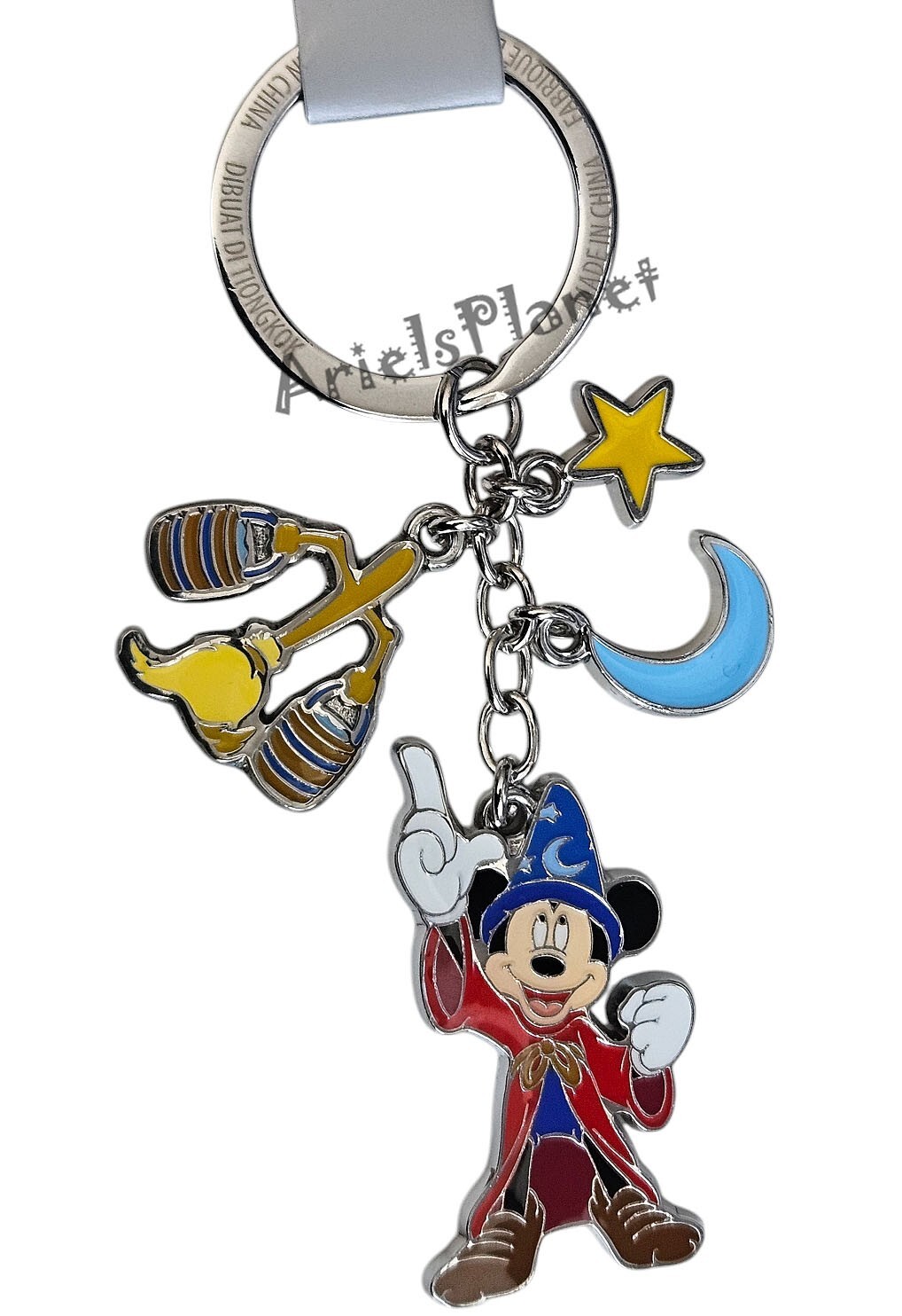 Disney Parks Mickey Mouse Sorcerer Fantasia Metal Keychain Bag Charm